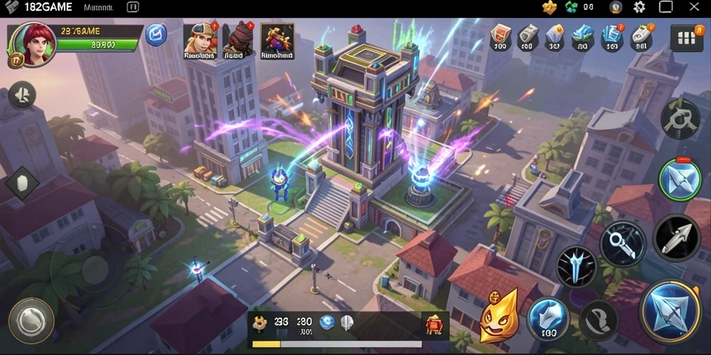 Tampak gameplay intens permainan Tower Defense yang seru.
