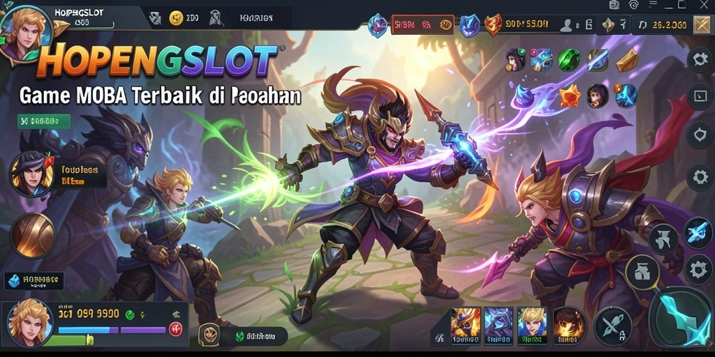Tampilan aksi gameplay seru di HOPENGSLOT dengan karakter unik.