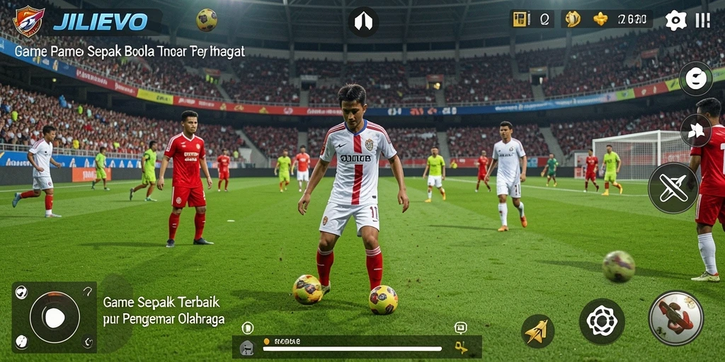 Tampilan gameplay mendebarkan dari JILIEVO, game sepak bola yang seru.