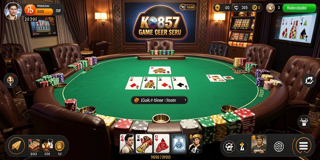 Tampilan gameplay seru dari KO857 dengan aksi poker yang mengasyikkan.