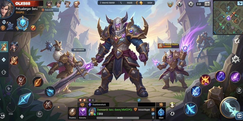 Screenshot menampilkan aksi seru dalam gameplay MMORPG OLX888.