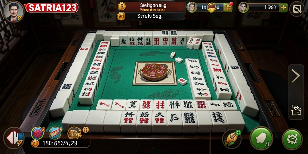 Tangkapan layar utama menampilkan aksi seru permainan Mahjong di SATRIA123.