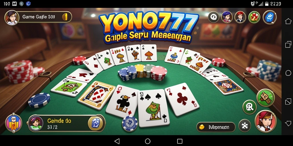 Tampilan gameplay seru YONO777 dalam permainan Gaple yang menarik.